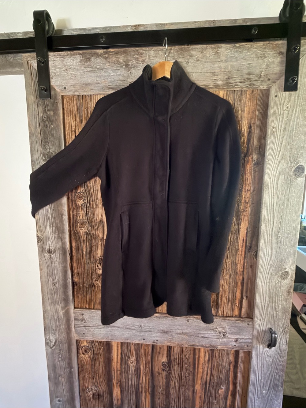 Kuhl Black Trench Coat with Stand Collar